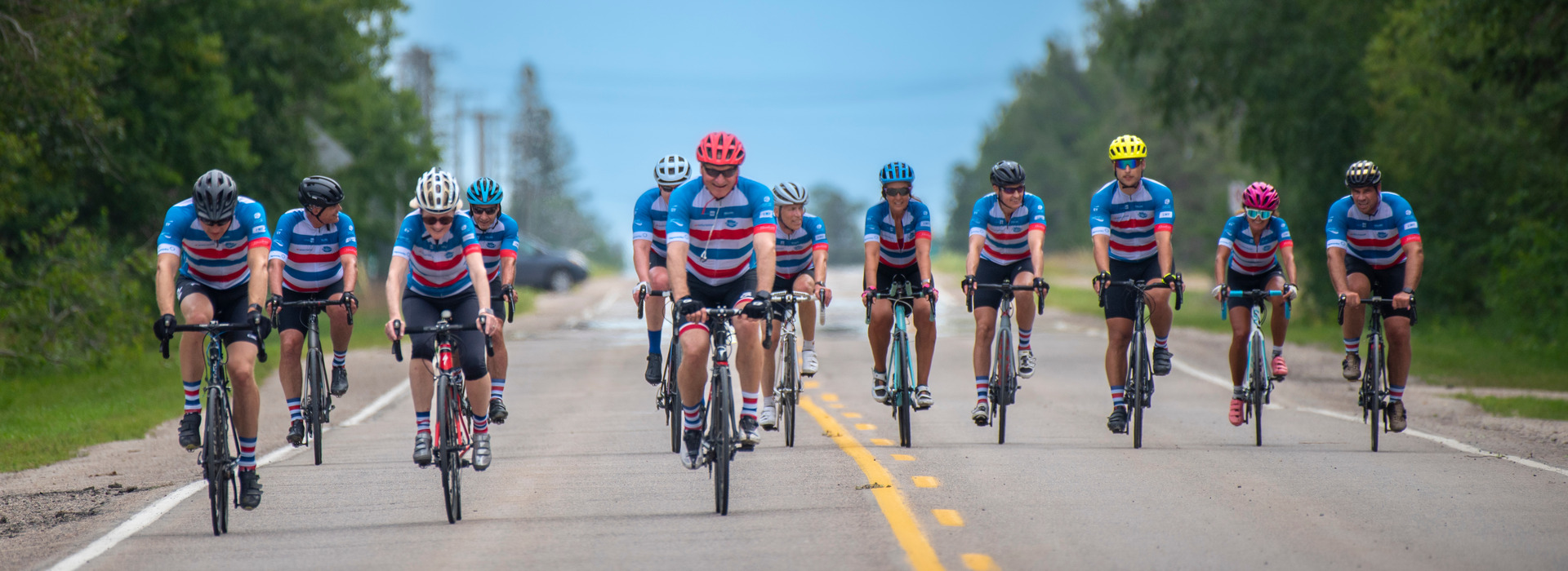 A group of cyclists.