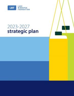 Illustration of water sampling bottles with words 2023-2027 strategic plan