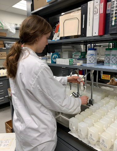 A women in a lab.