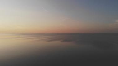 Lake Winnipeg horizon at sunset.